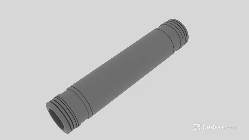 Gray Cylindrical Pipe Fitting With Threaded Ends For Industrial Applications 3d model 