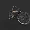Vintage Bicycle with Classic Metal Frame Large Spoked Wheels and Leather Seat