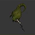 Fantasy Female Game Character With Green Dragon Headpiece Feathered Armor Tail And Spear