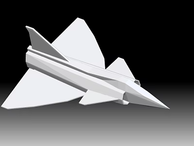 White 3D Low Poly Fighter Jet Model Design With Black Background Rendering 3d model