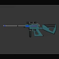 Blue Tactical Sniper Rifle With Modern Scope High Precision And Advanced Design