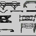 Futuristic Sci-Fi Mechanical Framework Design With Black Green Geometric Components