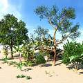 Trees Combination Trees Large Trees Shrubs Banana Trees Low Shrubs Garden Trees Greening Trees 3d model