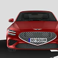 Red Modern Sports Sedan With Sleek Exterior Design And Alloy Wheels