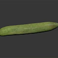 Fresh Green Cucumber With Textured Skin On Black Background Showing Reflection