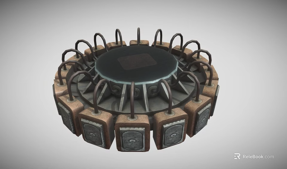 Spacecraft Mechanical Structure With Circular Metallic Components For Cosmic Exploration 3d model 