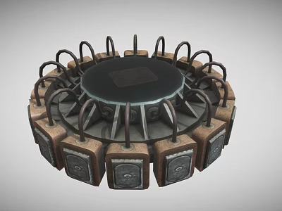 Spacecraft Mechanical Structure With Circular Metallic Components For Cosmic Exploration 3d model
