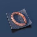 Appetizing Ring Shaped Sausage Served on Black Square Plate with Savory Aroma 3d model