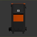 Black And Red Industrial Equipment With Wheels Front Logo Door And Portable Design