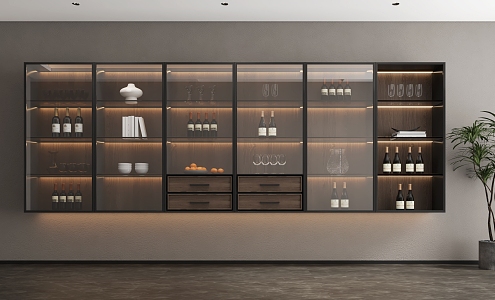 Glass Wine Cabinet 3d model