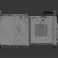 Industrial Electronic Control Unit With Rusty Metal Body Cooling Grilles And Control Panel