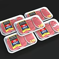 Fresh Packaged MEAT in Multiple Retail Trays with Labels and Tags