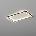 Modern Rectangular LED Ceiling Light With Black Frame And Sleek Thin Design For Even Illumination 3d model