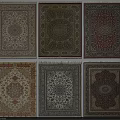Square Rugs With Various Intricate Patterns And Decorative Designs For Home 3d model