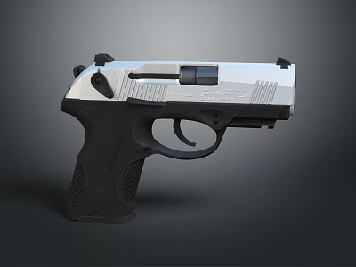 Modern Smith Wesson Pistol Design With Silver Black Finish And Grip 3d model