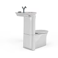 Modern White Ceramic Bathroom Set With Toilet Sink And Chrome Faucet