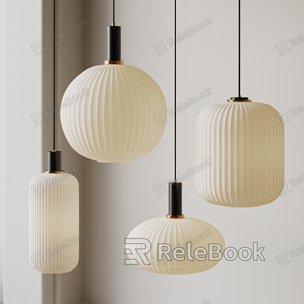 FERM chandelier lantern paper lamp Japanese style cream model