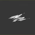 Advanced Silver Fighter Jet With Multiple Wings And Futuristic Design 3d model