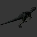 Realistic 3D Dinosaur Model With Spiked Back Red Eyes And Open Mouth
