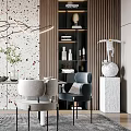 Modern Dining Table and Chair Combination 3d model