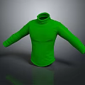 Green Turtleneck Long Sleeve Fitted Top with Soft Fabric for Casual Outfit