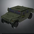 Olive Green Military Vehicle with Red Blue Lights and GBI Logo for Off Road Use