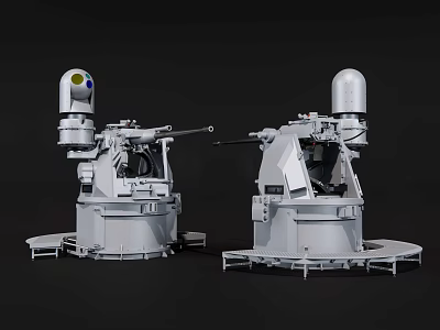 Advanced Naval Weapon System With Dual Turret Radar Unit And Gun Barrel Assembly 3d model
