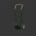 Metal Handcart With Yellow Handle And Two Wheels For Carrying Loads