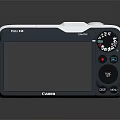 Canon IXUS Digital Camera Featuring Large Display Screen Control Buttons And Blue White Design