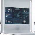 Data large screen monitoring large screen technology electronic screen display 3d model