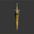 3D Fantasy Alien Creature Model With Yellow Beige Body And Blue Glowing Tentacles