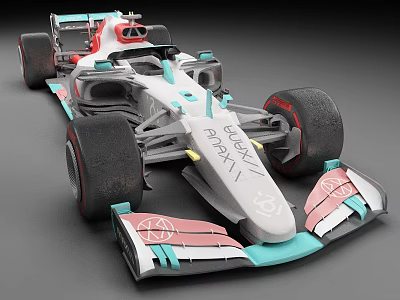 Sleek F1 Race Car Design With Aerodynamic Front Wing And Rear Spoiler 3d model