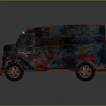 Vintage Rusty Delivery Truck With Colorful Graffiti And Weathered Exterior