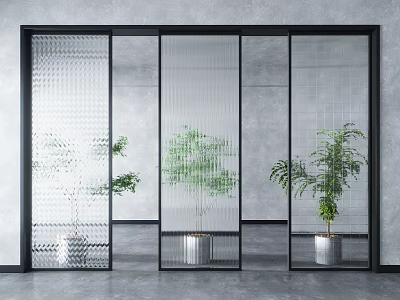 Modern partition Changhong glass partition 3d model