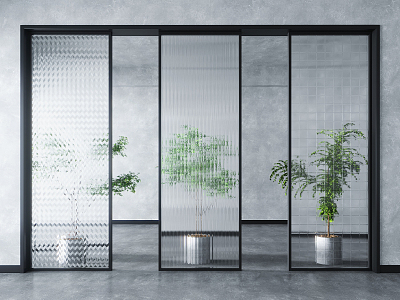 Modern partition Changhong glass partition 3d model