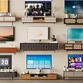 Modern TV Stands with Storage Drawers Decorative Elements and TVs in Living Room Designs