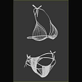 Purple Bikini Swimwear Design With Triangle Top And Strappy Tie Details