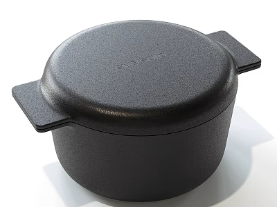 Black Cookware Set with Lid and Handles for Modern Kitchen Cooking 3d model