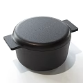 Black Cookware Set with Lid and Handles for Modern Kitchen Cooking