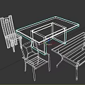 Wooden Dining Table And Metal Chairs With Black Outdoor Table Furniture Set