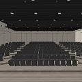 School Auditorium Interior With Rows Of Seats And Ceiling Lighting 3d model
