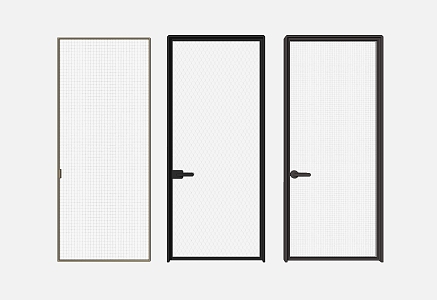 Modern door glass door combination 3d model