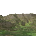 Mountainous Garden Landscape With Rolling Terrain And Lush Green Vegetation