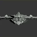 Futuristic Game Movie Robot Character with Gray Armor and Blue Accents