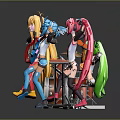 Colorful Cartoon Characters Performing In Band With Various Musical Instruments