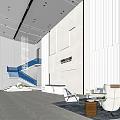 Modern Lobby Reception Desk Interior With Sofa Chairs Marble Floor And Chandelier Design