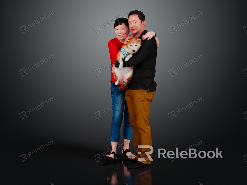 modern double couple man woman model