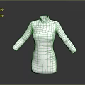 Elegant White High Neck Long Sleeve Fitted Waist Minimalist Dress Design