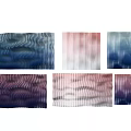 Modern Wall Decor With Blue Pink Purple Wave And Striped Patterns