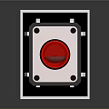 Red Warning Light With Square Base Mounting Holes And Illuminated Top